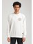 Bisiklet Yaka Ekru Slim Fit Sweatshirt 23FWM60148 1