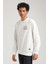 Bisiklet Yaka Ekru Slim Fit Sweatshirt 23FWM60148 2