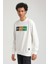 Bisiklet Yaka Ekru Slim Fit Sweatshirt 23FWM60155 3