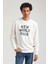 Bisiklet Yaka Ekru Slim Fit Sweatshirt 23FWM60161 2