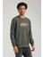 Bisiklet Yaka Haki Regular Custom Sweatshirt 23FWM60144 4
