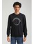 Bisiklet Yaka Lacivert Slim Fit Sweatshirt 23FWM60147 1