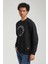 Bisiklet Yaka Lacivert Slim Fit Sweatshirt 23FWM60147 5