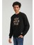 Bisiklet Yaka Siyah Slim Fit Sweatshirt 23FWM60161 2