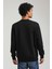 Bisiklet Yaka Siyah Slim Fit Sweatshirt 23FWM60161 5