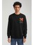 Bisiklet Yaka Siyah Slim Fit Sweatshirt 23FWM60151 1