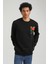 Bisiklet Yaka Siyah Slim Fit Sweatshirt 23FWM60151 3
