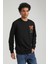 Bisiklet Yaka Siyah Slim Fit Sweatshirt 23FWM60151 5