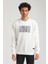 Bisiklet Yaka Ekru Slim Fit Sweatshirt 23FWM60152 1