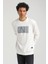 Bisiklet Yaka Ekru Slim Fit Sweatshirt 23FWM60152 4