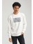 Bisiklet Yaka Ekru Slim Fit Sweatshirt 23FWM60152 5