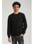 Bisiklet Yaka Siyah Slim Fit Sweatshirt 23FWM60150 3