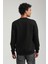 Bisiklet Yaka Siyah Slim Fit Sweatshirt 23FWM60150 4