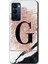 Tecno Camon 18 Kılıf Hd Desen Baskılı Arka Kapak - Pembe Mermer Desenli G Harfi 1