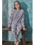 Gri Milk Desenli Kız Çocuk Peluş Pijama Takımı 1