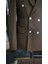 Erkek Kruvaze Çizgili Takım Elbise Italyan Kesim Slim Fit Ceket Pantolon-Açık Kahve 5