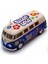 1962 Volkswagen Classical Bus Peace Love 1:32 Mavi Çek Bırak Model Araba 1