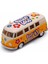 1962 Volkswagen Classical Bus Peace Love 1:32 Sarı Çek Bırak Model Araba 1