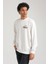 Bisiklet Yaka Ekru Slim Fit Sweatshirt 23FWM60158 2