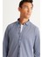 ALTINYILDIZ CLASSICS Erkek Lacivert Slim Fit Dar Kesim Düğmeli Yaka Pike Desenli Örme Gömlek 2