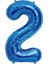 - 16 Inç 2 Rakamı Folyo Balon Mavi 40 cm 1