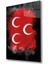 Üç Hilal Siyah Kırmızı Fonlu Cam Tablo 1