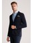 Lacivert Extrafine Merino Triko Blazer Ceket 1