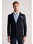 Lacivert Extrafine Merino Triko Blazer Ceket 4