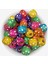 18MM Karışık Renkli Çiçek Puantiye Desenli Ahşap,tahta Boncuk (50GR,~30 Adet) 2