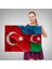 Türkiye Azerbaycan Bayrak Desenli Dekoratif Kanvas TABLO-6516 3