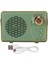 Şarj Edilebilir Eski Bluetooth Hoparlör, Retro Bluetooth 5.0 Hoparlör, Mini Bluetooth Hoparlör Hafıza Kartı Aux USB Kamp Partisi Hediyesi Için Şarj Edilebilir Mp3 Çalar (Yeşil) (Yurt Dışından) 2