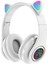 Flaş Işığı Sevimli Kedi Kulaklar Kablosuz Mikrofonlu Kulaklık Kontrolü LED Çocuk Kız Stereo Müzik Kask Telefon Bluetooth Kulaklık Hediye (Yurt Dışından) 1