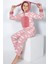Pembe Bulut Desenli Kız Çocuk Polar Peluş Tulum Pijama 1