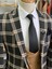 Erkek Takım Elbise Kombinli Italyan Kesim Slim Fit Ceket Yelek Pantolon-Siyah 3