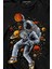 Uzayda Satürn Gezegeni Yanında Basketbol Oynayan Astronot Uzun Kollu Tişört Baskılı T-Shirt 2