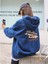 Kadın Sax Mavi The Theater Baskılı Kapüşonlu Sweatshirt 1