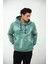 Kapişonlu Yıkamalı Baskılı 3iplik Sweatshirt Hoodie 2