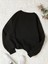 Kadın Siyah Utangaç Ayıcık Baskılı Bisiklet Yaka Sweatshirt 2