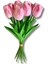 Yapay 10'lu Islak Lale Buketi 33 cm Pembe 2