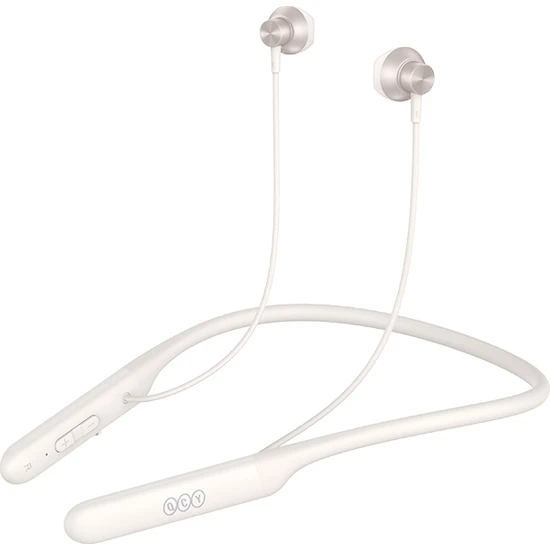 Qcy C1 Enc Beyaz Kablosuz Bt 5.2 Boyun Bantlı Silikonsuz Sporcu Kulaklığı 50 Saat Dinleme