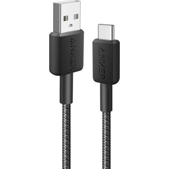 Anker 322 USB-C to USB-A 1.8m Şarj/Data Kablosu - Siyah - 30W Güç Destekli -  A81H6 (Anker Türkiye Garantili)