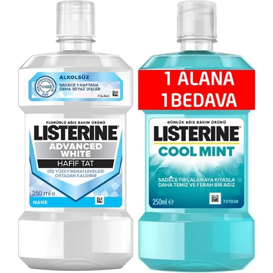 Listerine 2li Advence White 250 ml + Mint 250 ml
