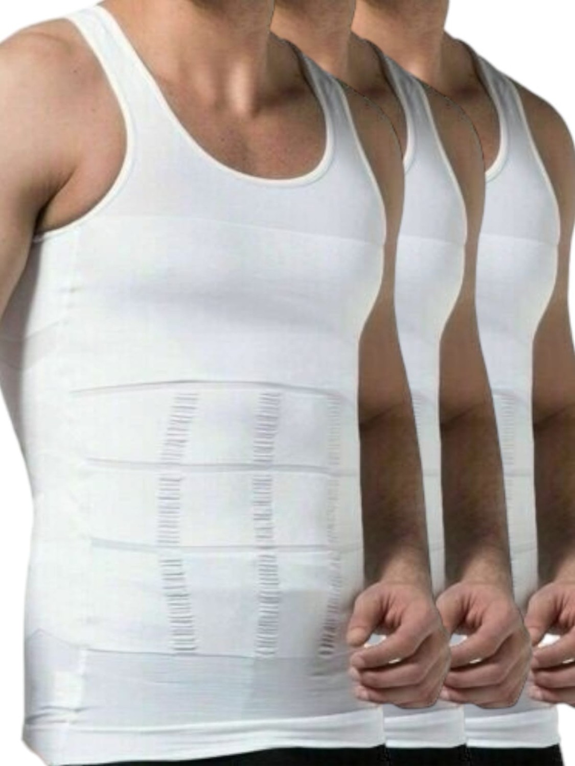 Trenderrs Erkek Vücut Şekillendirici Göğüs ve Göbek Toparlayıcı Sıkılaştırıcı Nefes Alan Atlet Korse 3 'lü Set görsel 2