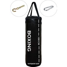 Spor Byfit Yırtılmaz Siyah Deluxe Boxing Kolonlu Boks Torbası ve Tavan Askı Kancası