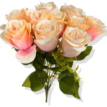 Yapay Pembe Gül Demeti 35 cm 10 Dal