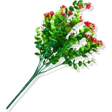 Yapay Fuşya Çiçekli Yeşillik Demeti 35 cm 7 Dal