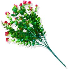 Yapay Fuşya Çiçekli Yeşillik Demeti 35 cm 7 Dal