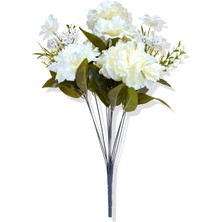 Yapay Beyaz Karanfil Demeti 50 cm 11 Dal