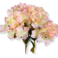Krem Pembe Yapay Pastel Ortanca  Demeti 35 cm 7 Dal