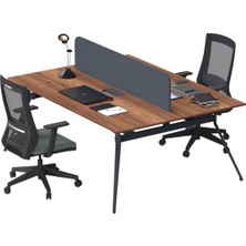 Çağın Ofis Mobilyaları Deep Ikili 180 cm Çalışma Ofis Masa Workstation (Minyatür/antrasit)